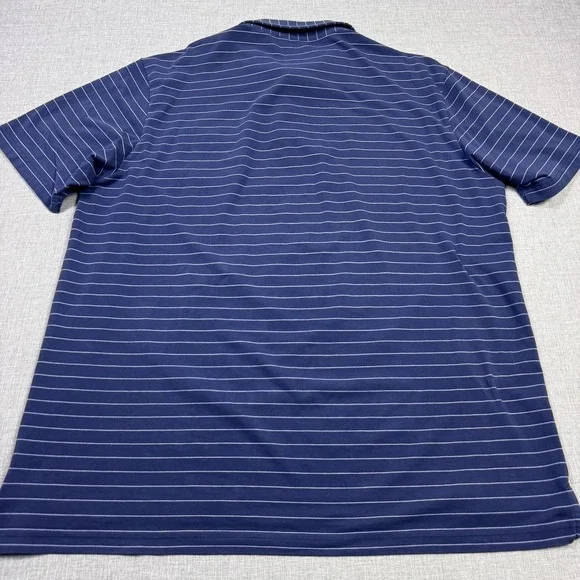 Peter Millar Polo Shirt Mens XL Blue Striped Mountainside Collection Pocket - Picture 9 of 10